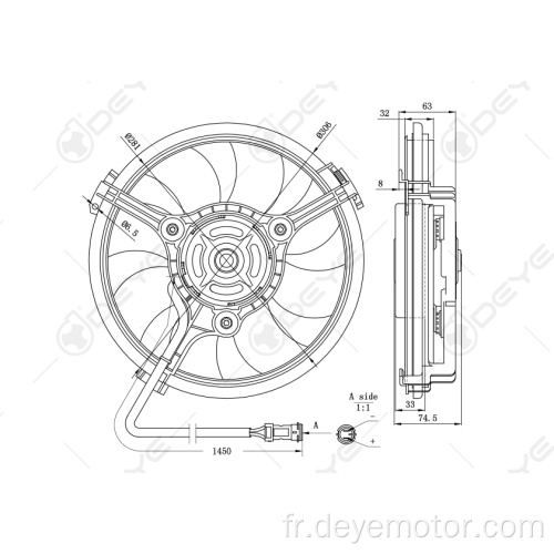 Ventilateur de refroidissement de radiateur de voiture pour VW A4/A6/A8